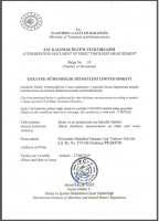 Sheet Thickness Measurement Authorization Certificate